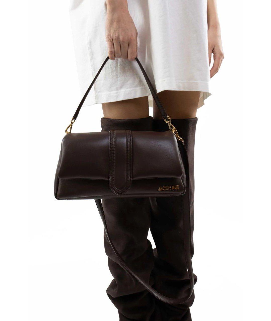 JACQUEMUS Коричневая кожаная сумка через плечо, фото 2