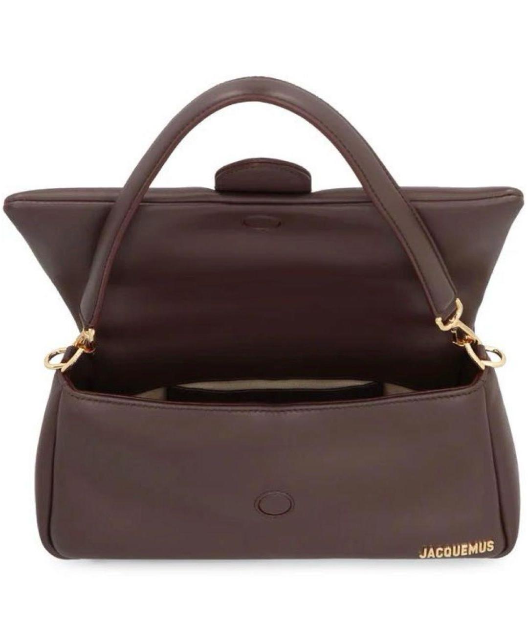 JACQUEMUS Коричневая кожаная сумка через плечо, фото 7