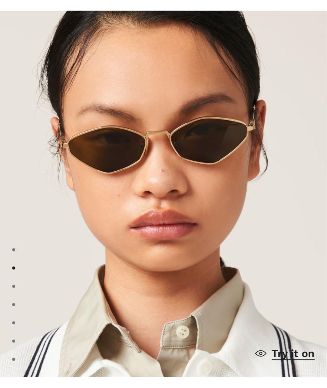 MIU MIU Черные металлические солнцезащитные очки, фото 2