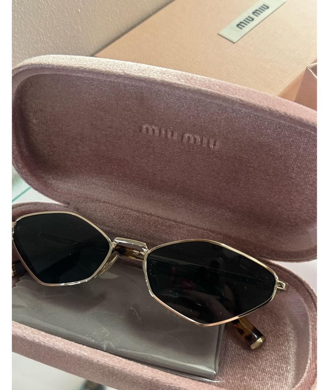 MIU MIU Черные металлические солнцезащитные очки, фото 3