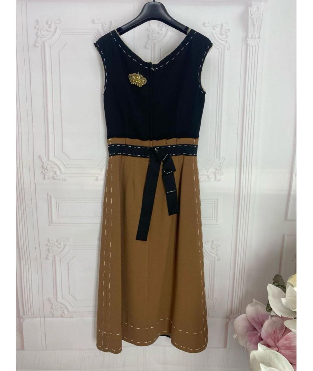 DOLCE&GABBANA Бежевое шерстяное повседневное платье, фото 2