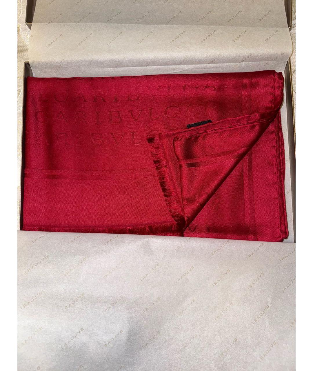 BVLGARI Красный шерстяной шарф, фото 2