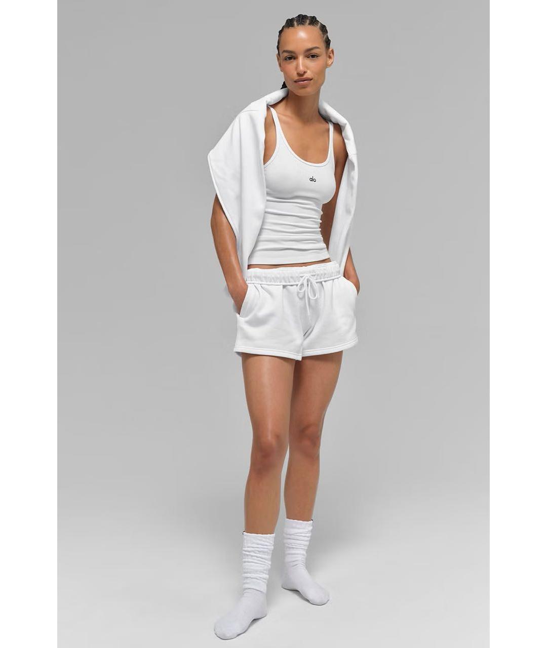 ALO YOGA Белая хлопковая майка, фото 6