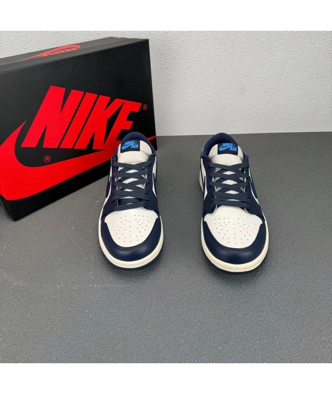 JORDAN Синие кожаные кроссовки, фото 2