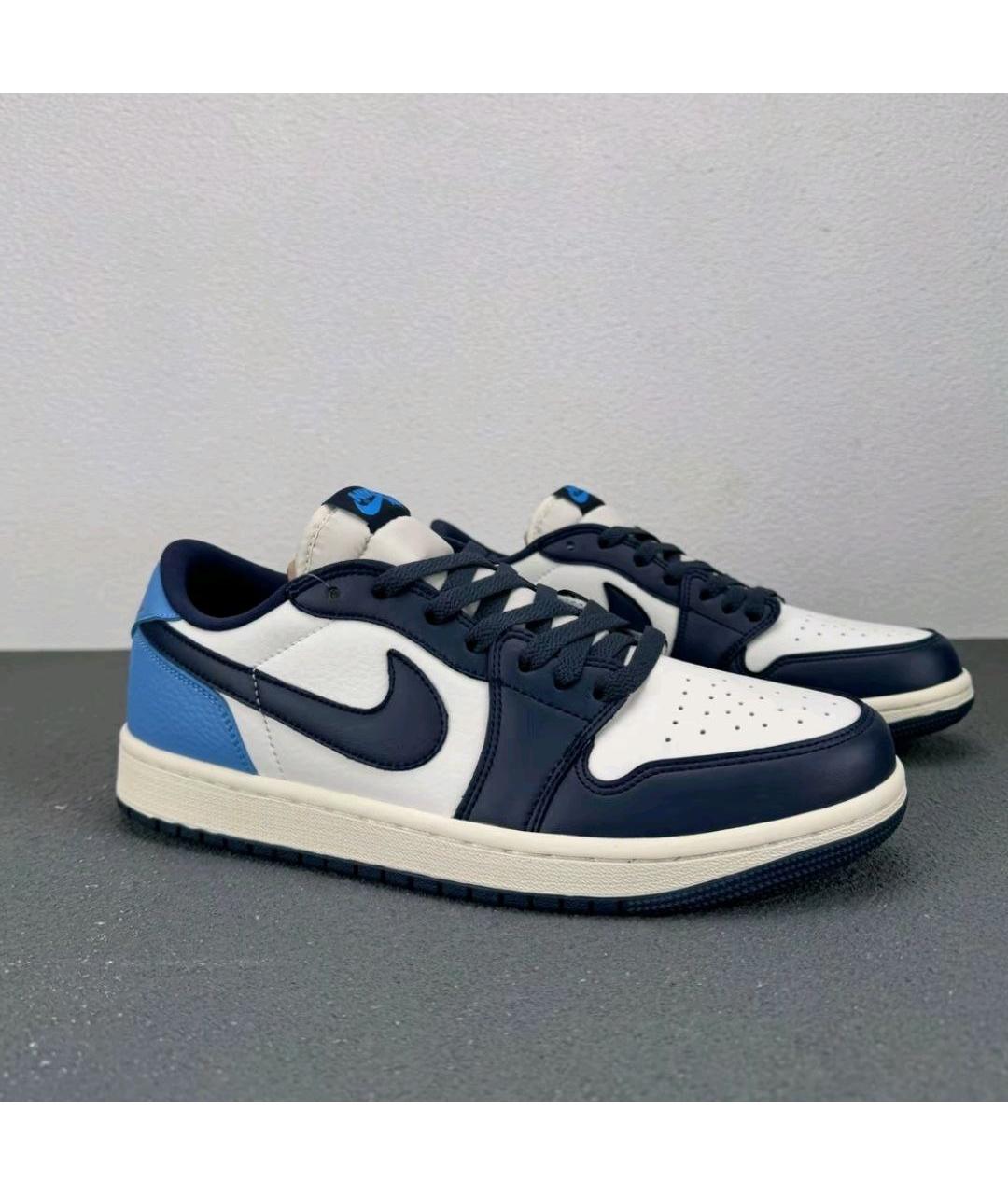 JORDAN Синие кожаные кроссовки, фото 4