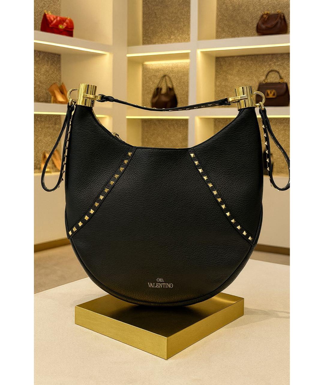 VALENTINO Черная кожаная сумка с короткими ручками, фото 9