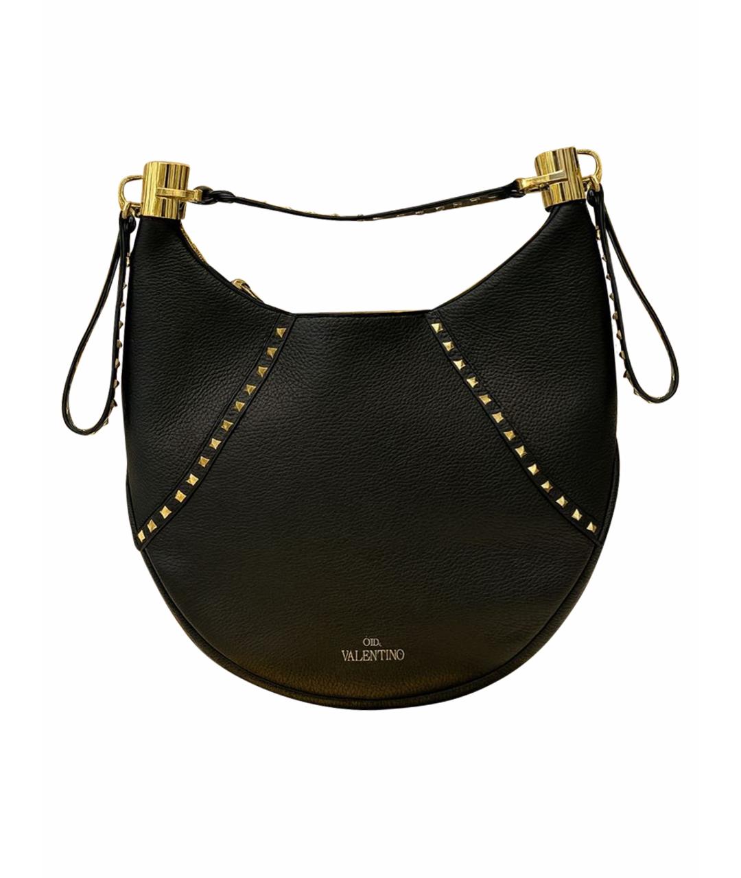 VALENTINO Черная кожаная сумка с короткими ручками, фото 1