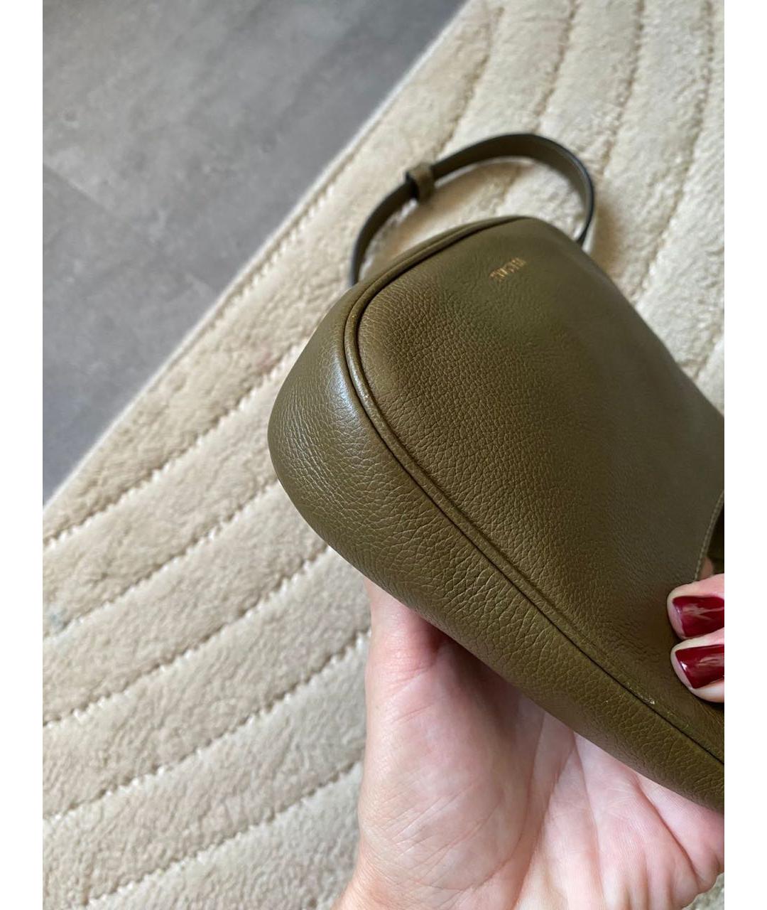 VERSACE Хаки кожаная сумка через плечо, фото 3