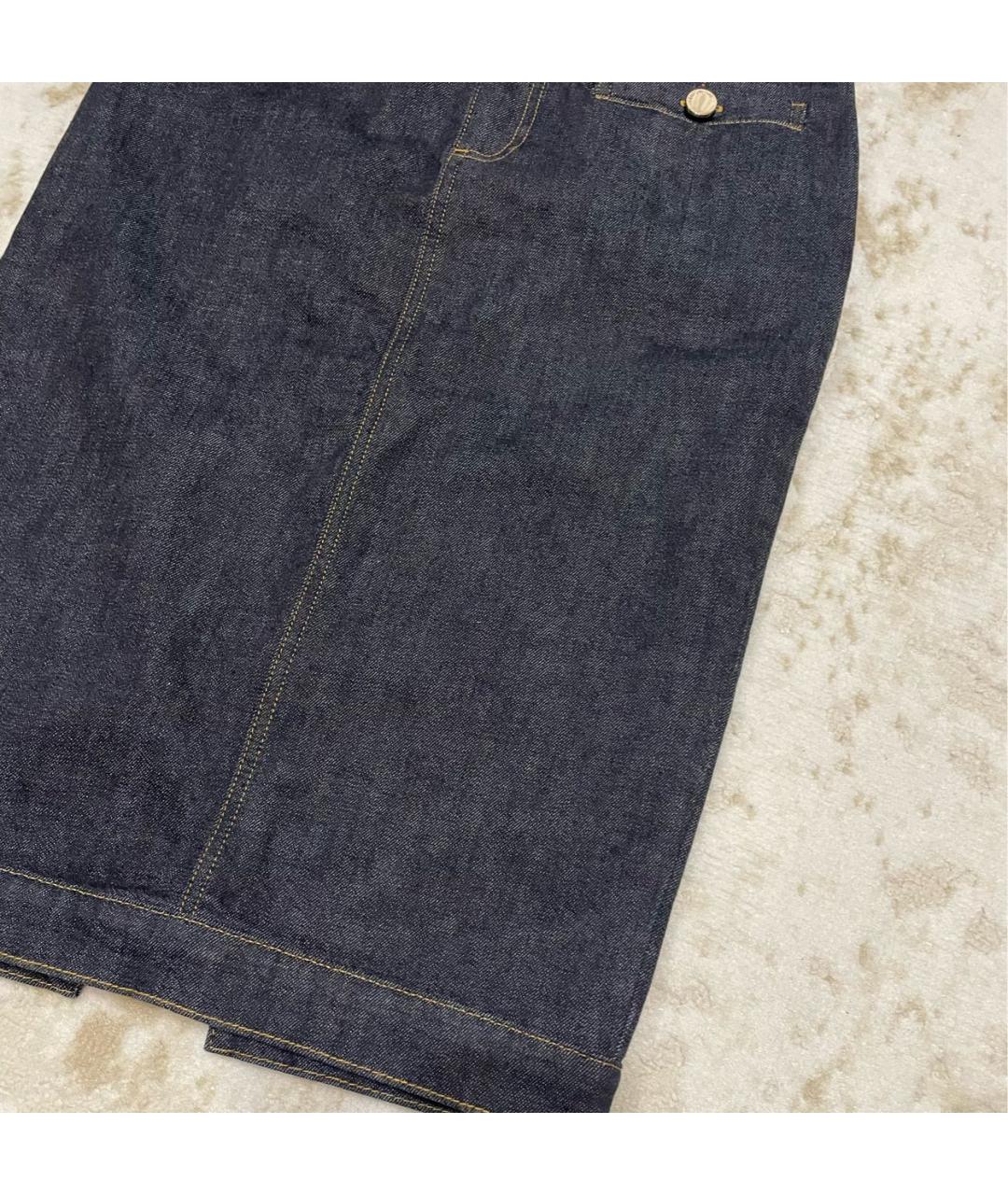 SELF-PORTRAIT Синяя деним юбка миди, фото 8