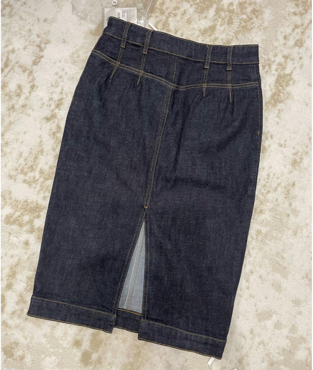 SELF-PORTRAIT Синяя деним юбка миди, фото 2