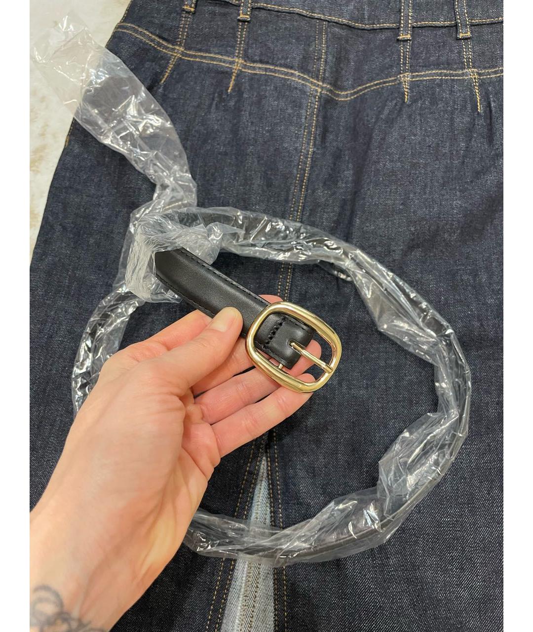 SELF-PORTRAIT Синяя деним юбка миди, фото 5