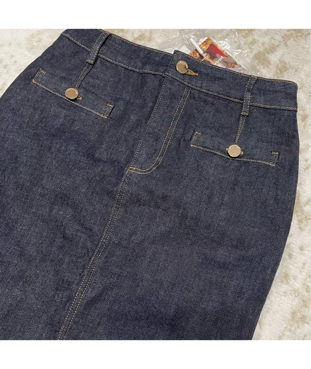 SELF-PORTRAIT Синяя деним юбка миди, фото 7