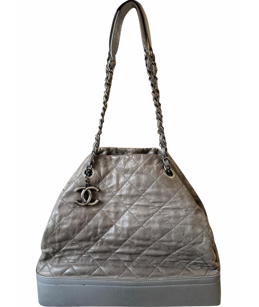 CHANEL Серая кожаная сумка через плечо, фото 1