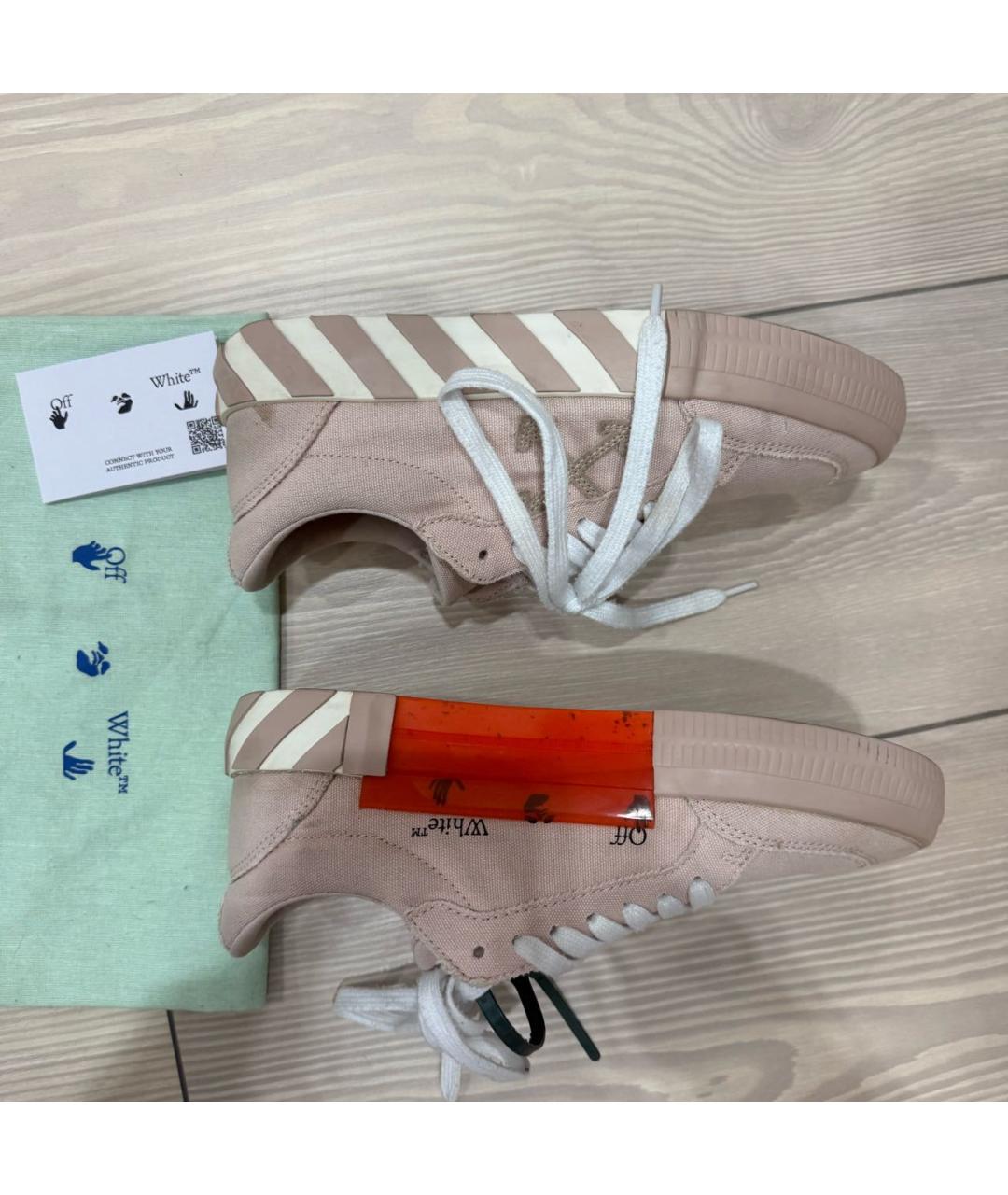 OFF-WHITE Розовые текстильные кеды, фото 3
