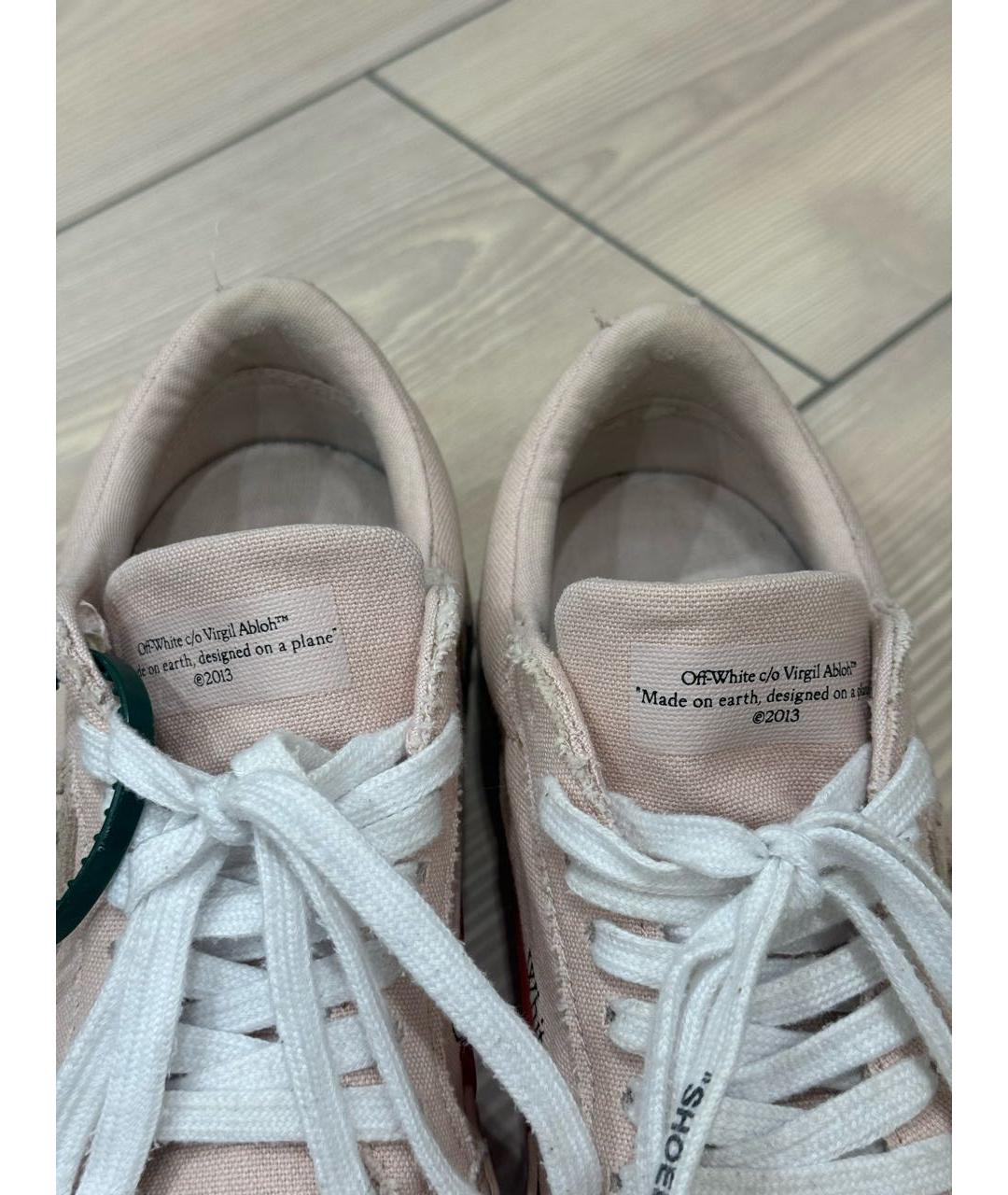 OFF-WHITE Розовые текстильные кеды, фото 4