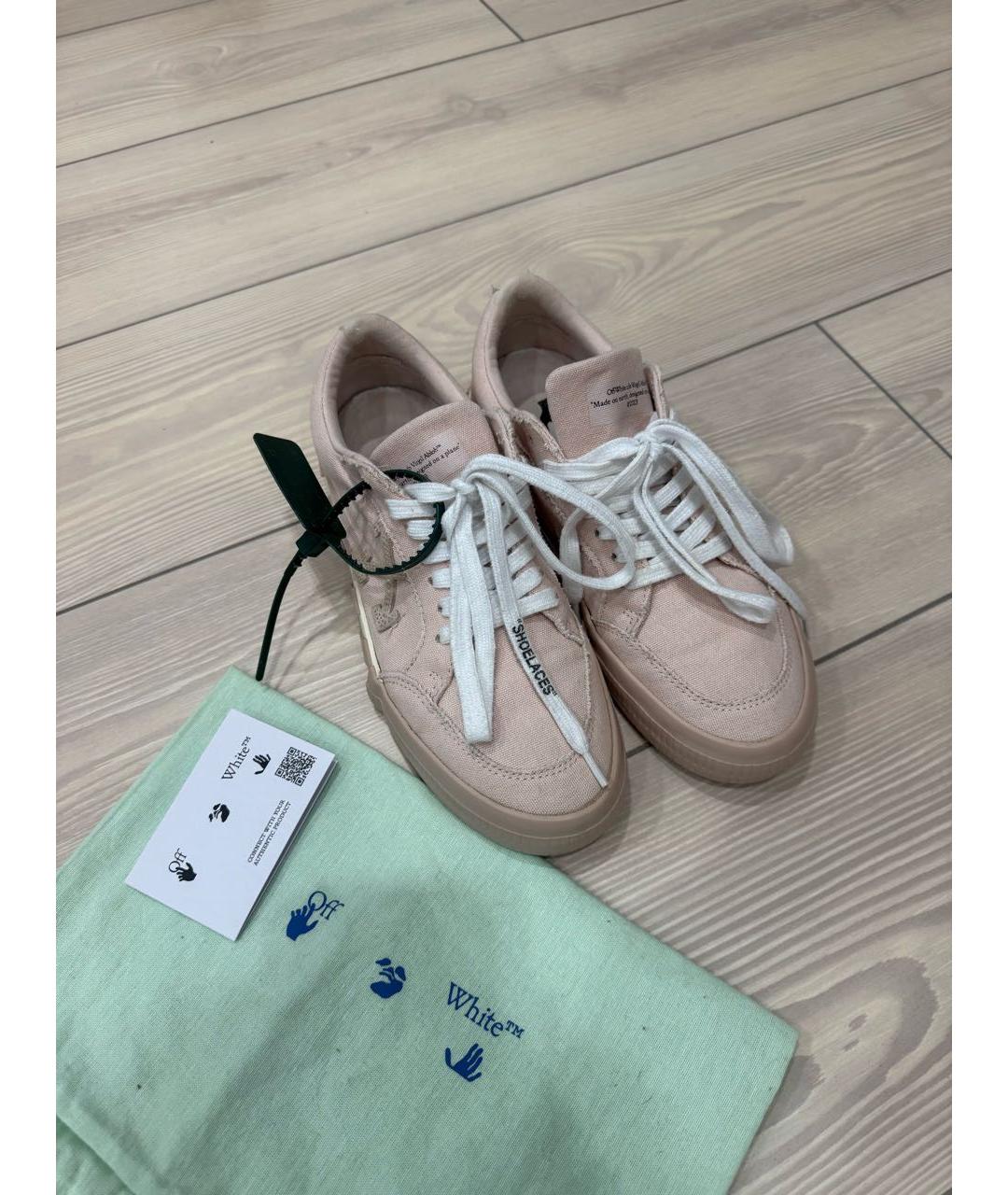 OFF-WHITE Розовые текстильные кеды, фото 5
