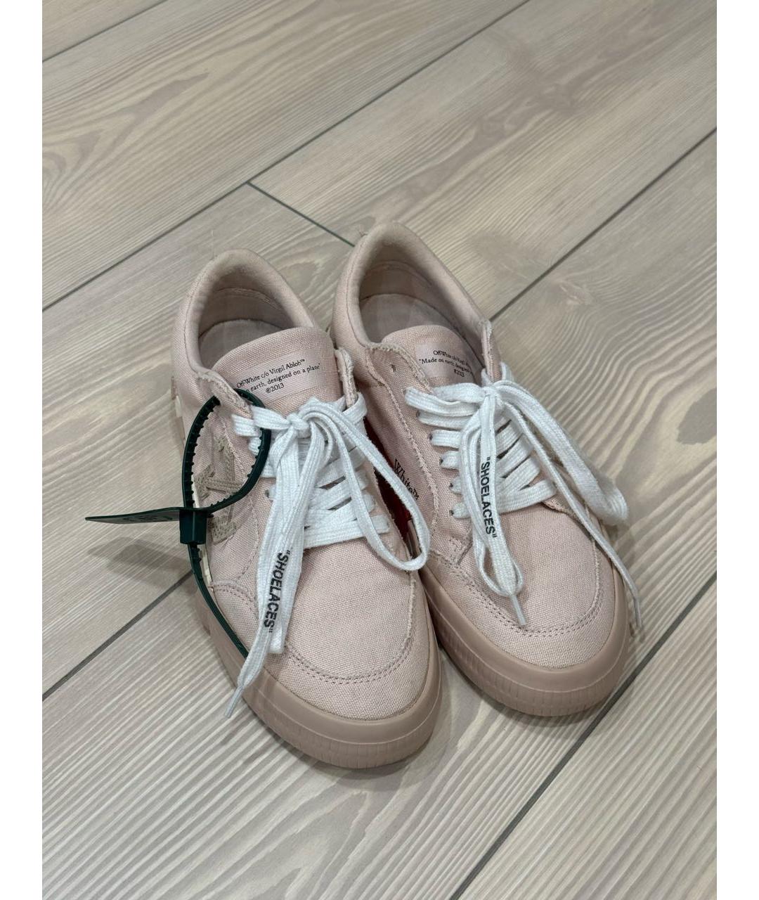 OFF-WHITE Розовые текстильные кеды, фото 2