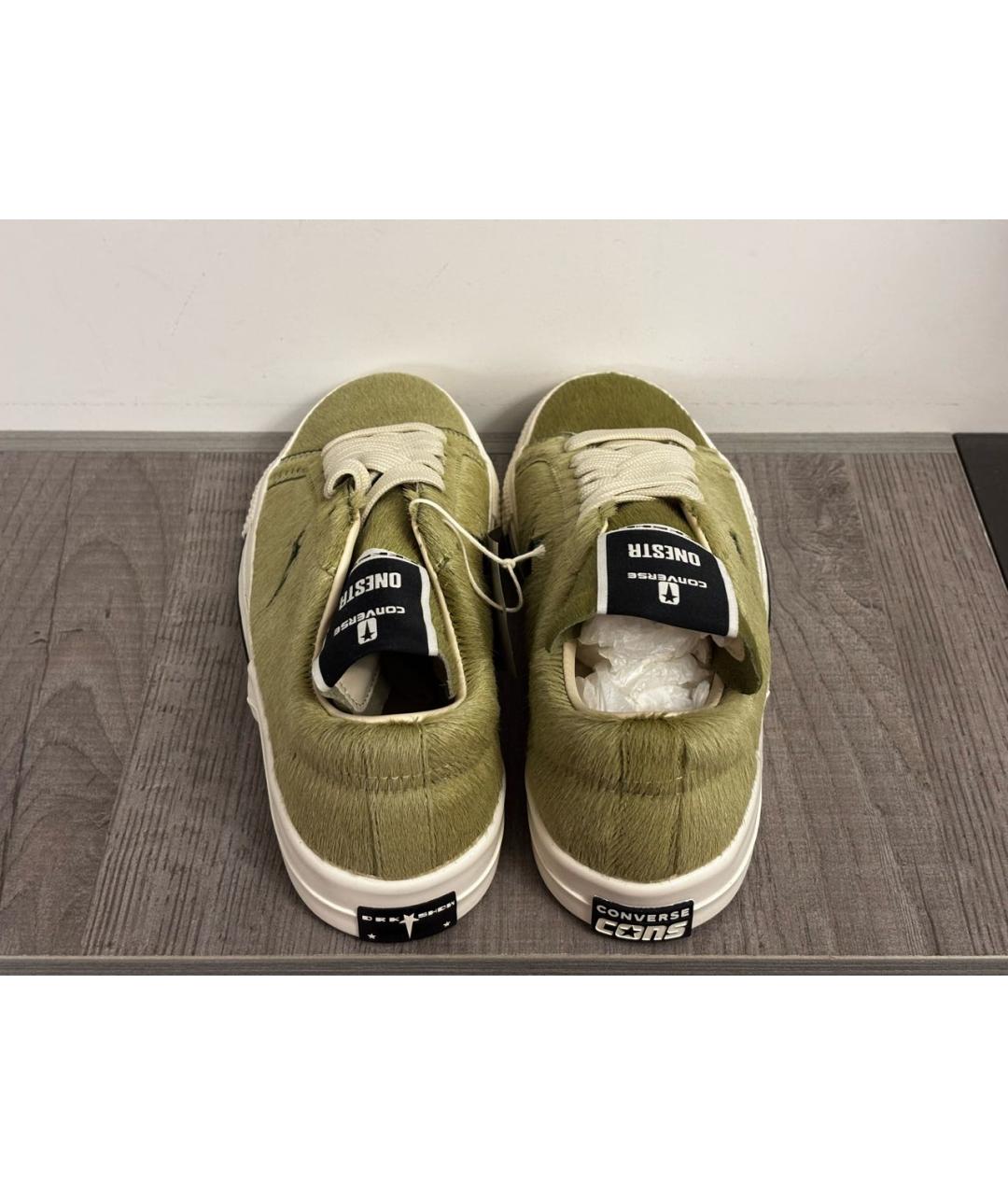 RICK OWENS DRKSHDW Зеленые низкие кроссовки / кеды, фото 4