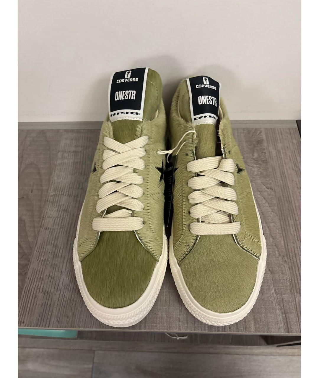 RICK OWENS DRKSHDW Зеленые низкие кроссовки / кеды, фото 2