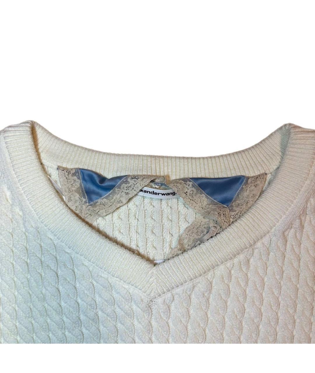 ALEXANDER WANG Белый хлопковый джемпер / свитер, фото 3