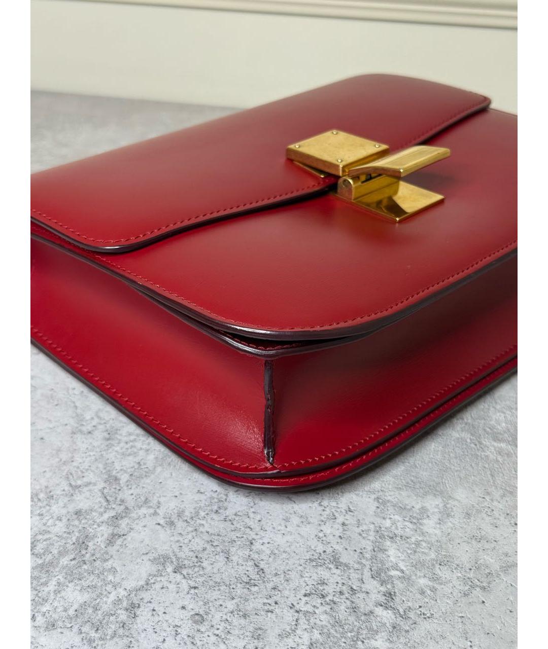 CELINE Красная кожаная сумка через плечо, фото 8