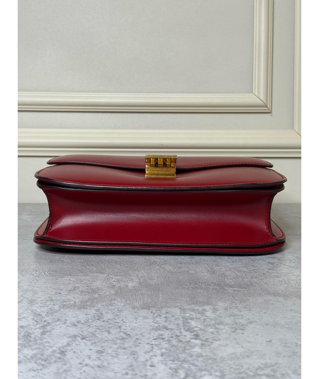 CELINE Красная кожаная сумка через плечо, фото 6