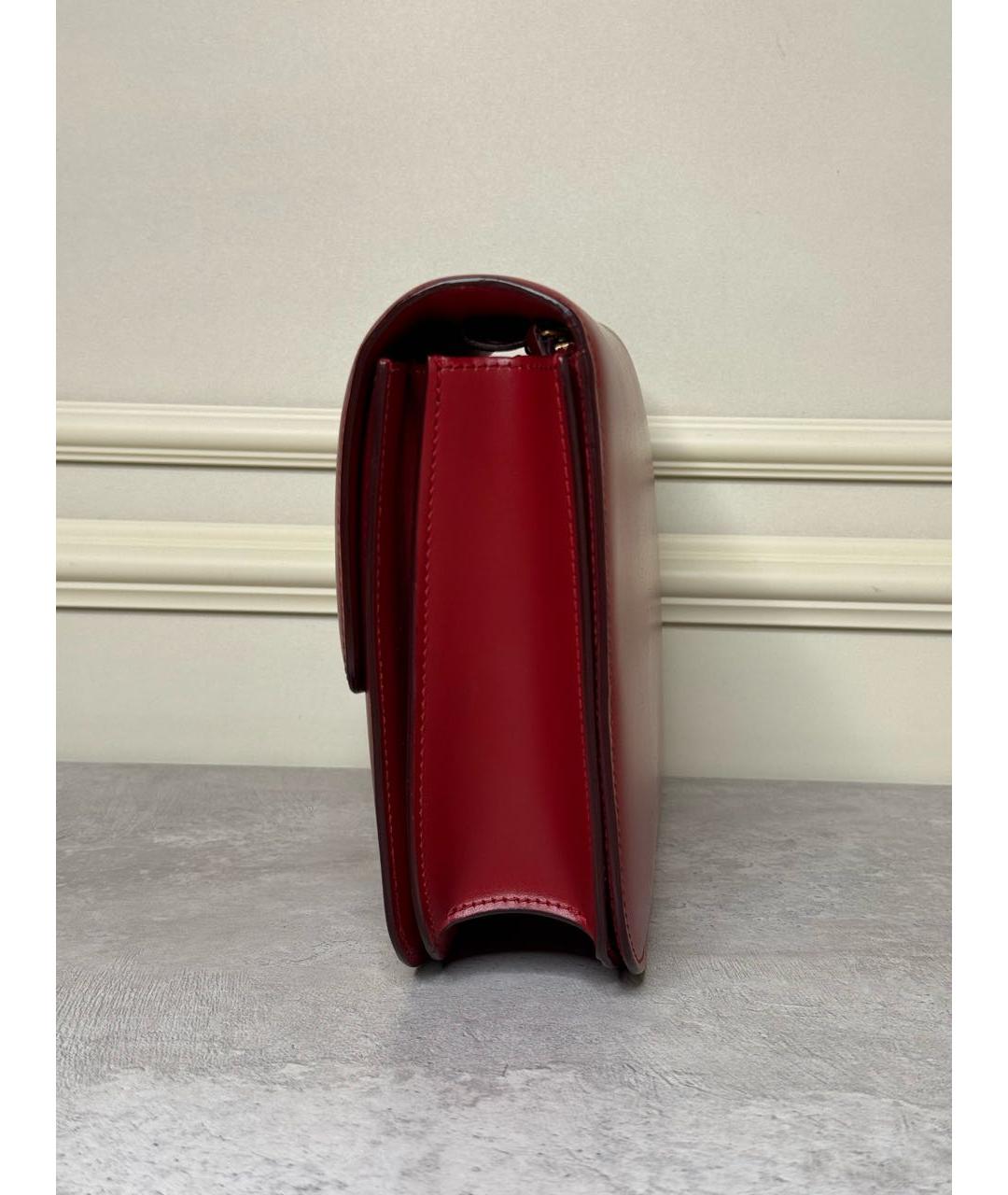 CELINE Красная кожаная сумка через плечо, фото 4