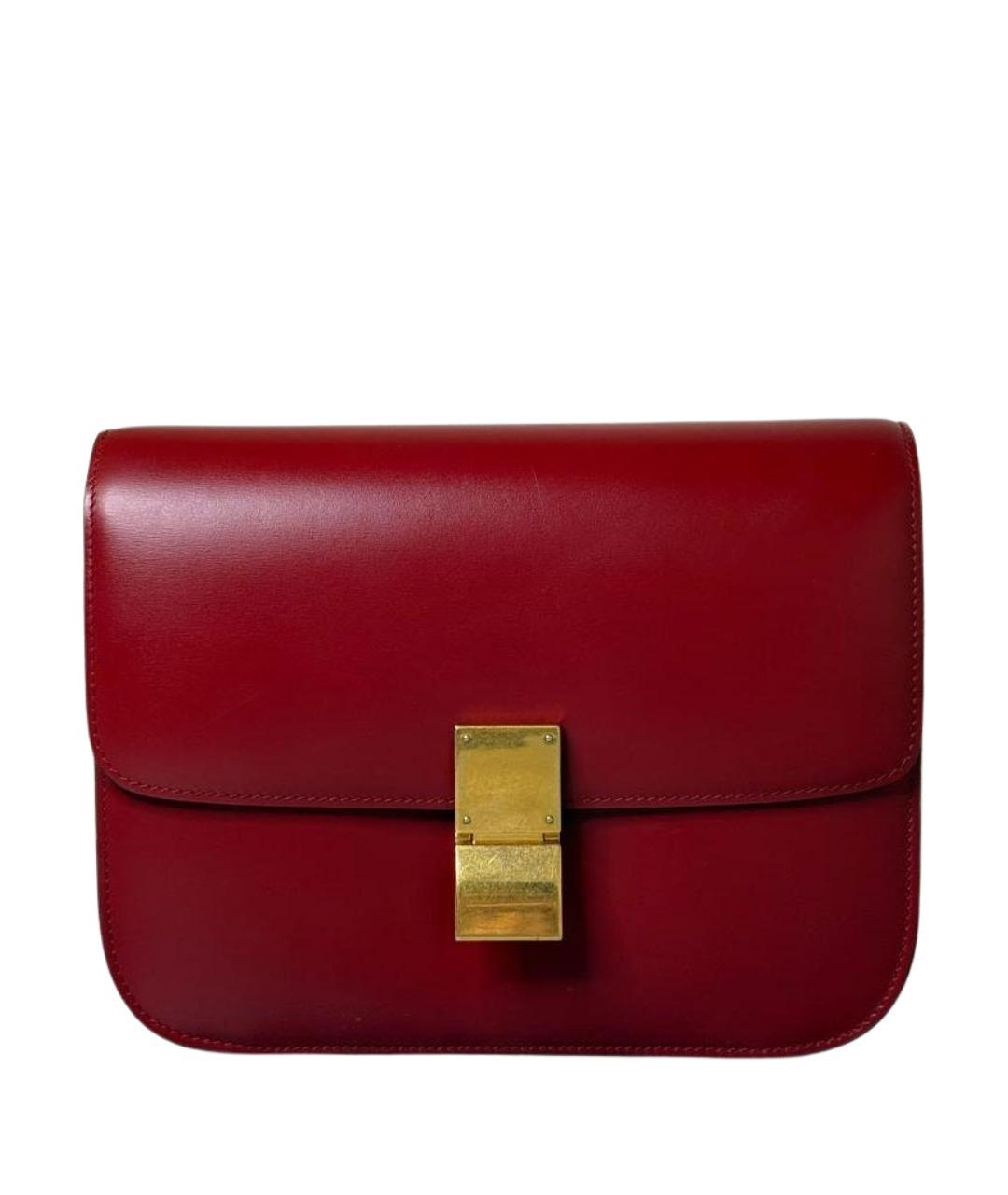 CELINE Красная кожаная сумка через плечо, фото 1