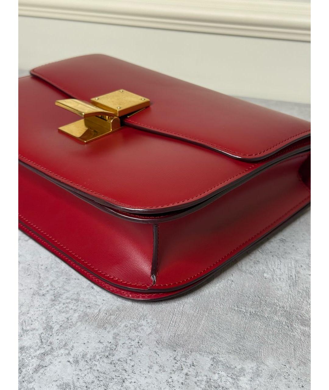 CELINE Красная кожаная сумка через плечо, фото 7