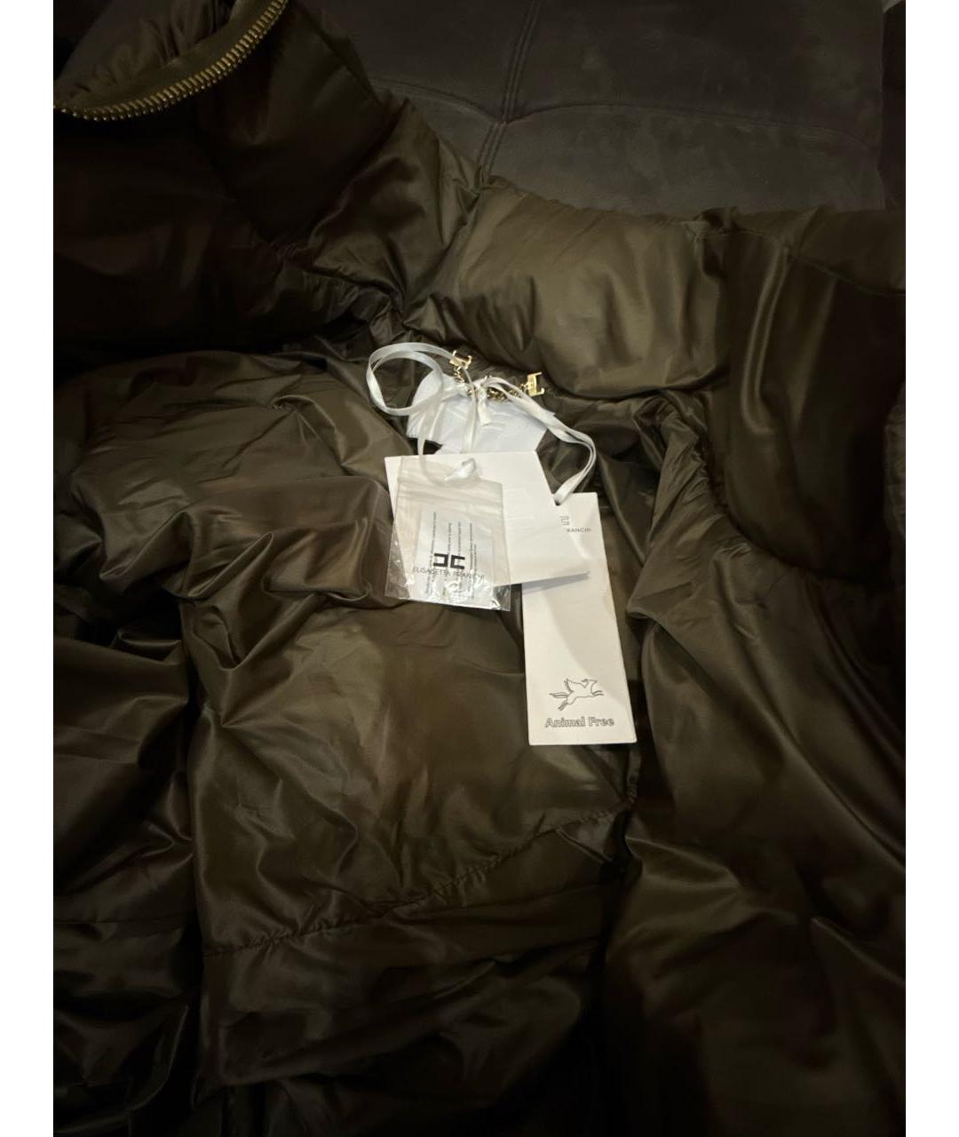 ELISABETTA FRANCHI Хаки полиамидовый пуховик, фото 8