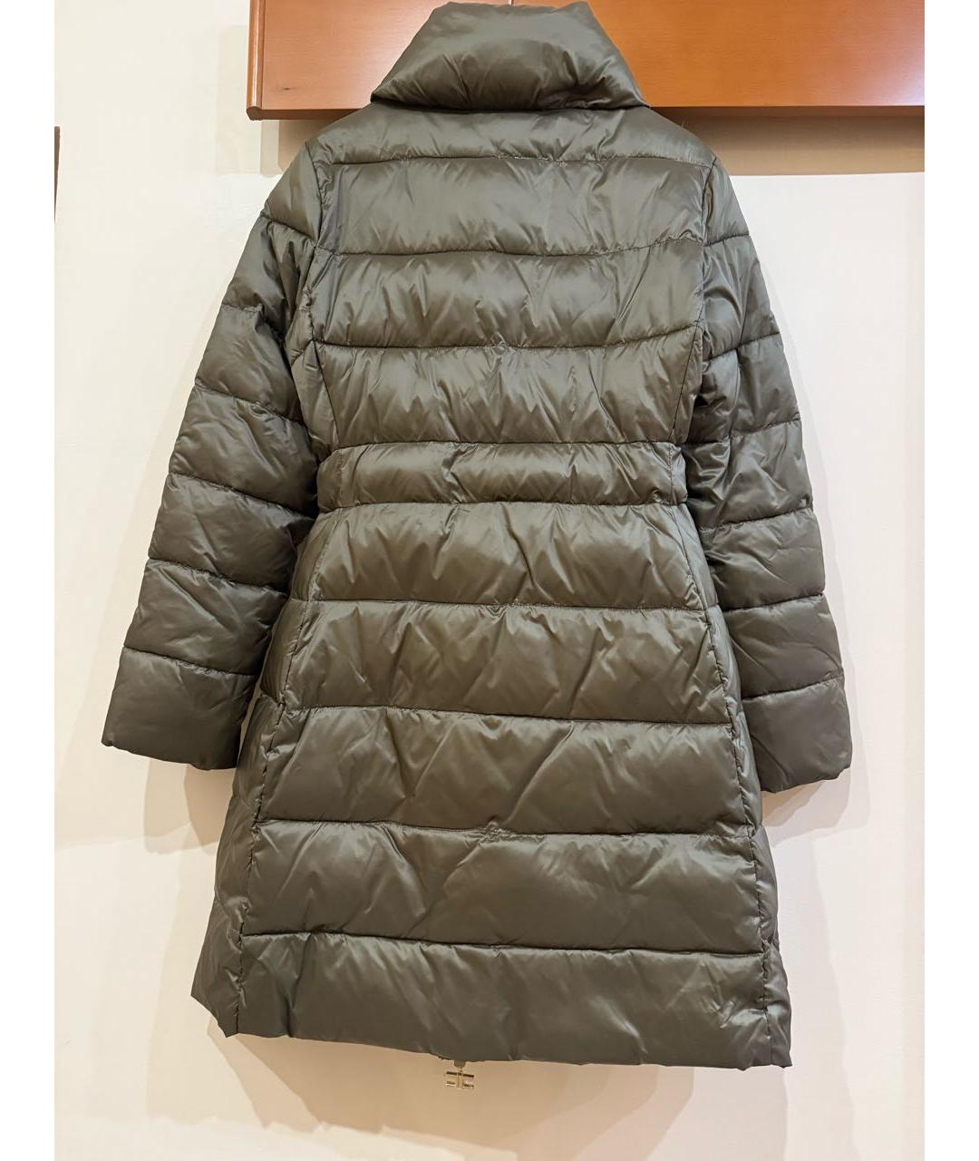 ELISABETTA FRANCHI Хаки полиамидовый пуховик, фото 2