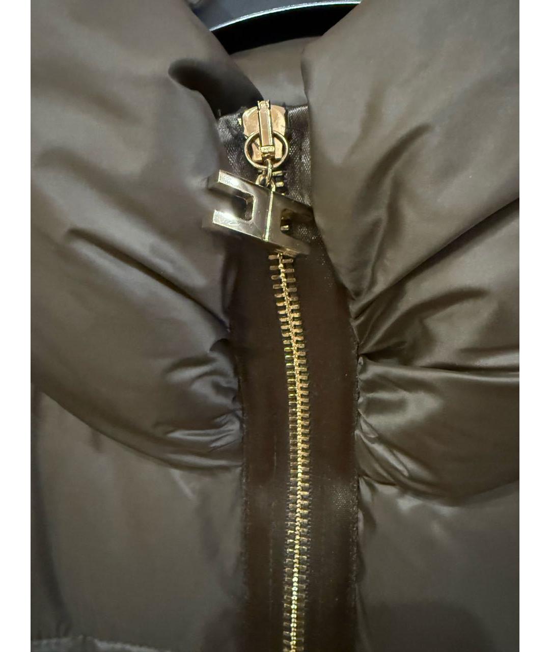 ELISABETTA FRANCHI Хаки полиамидовый пуховик, фото 4