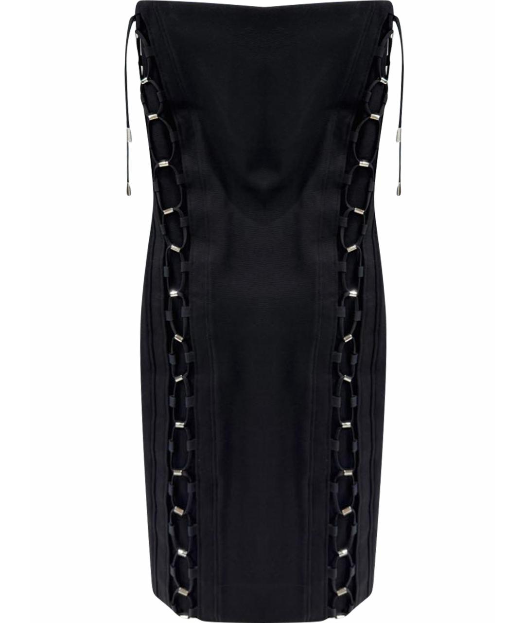 GUCCI Черное шелковое коктейльное платье, фото 1