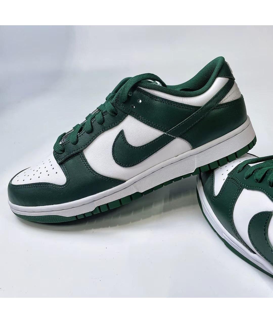 NIKE Зеленые кожаные кроссовки, фото 5