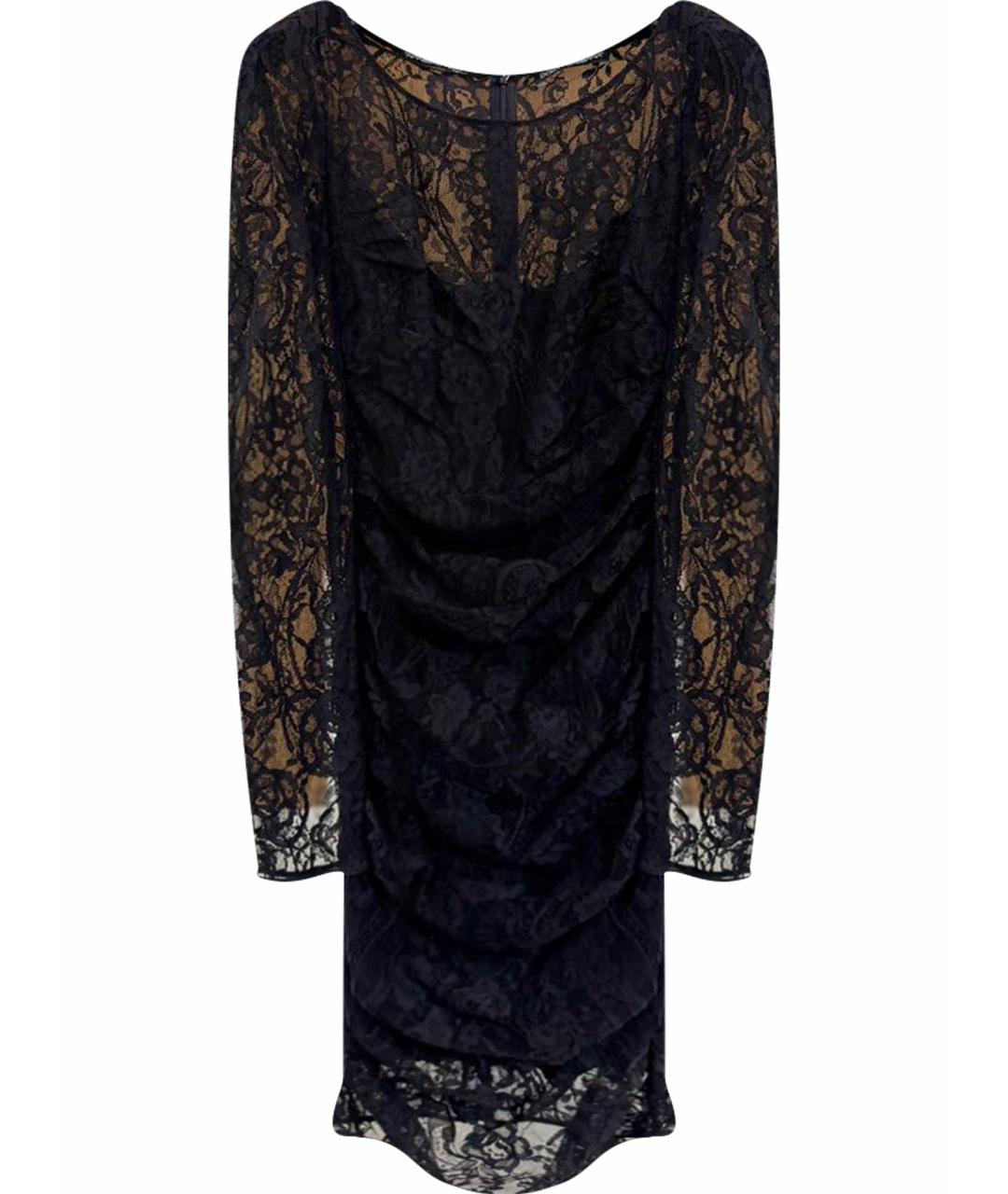 DOLCE&GABBANA Черное кружевное коктейльное платье, фото 1