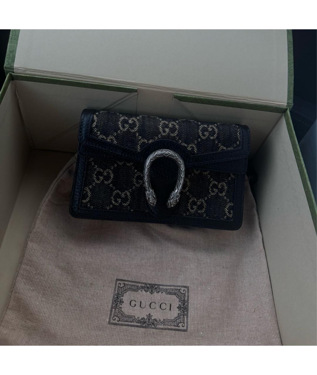 GUCCI Черная кожаная сумка через плечо, фото 4