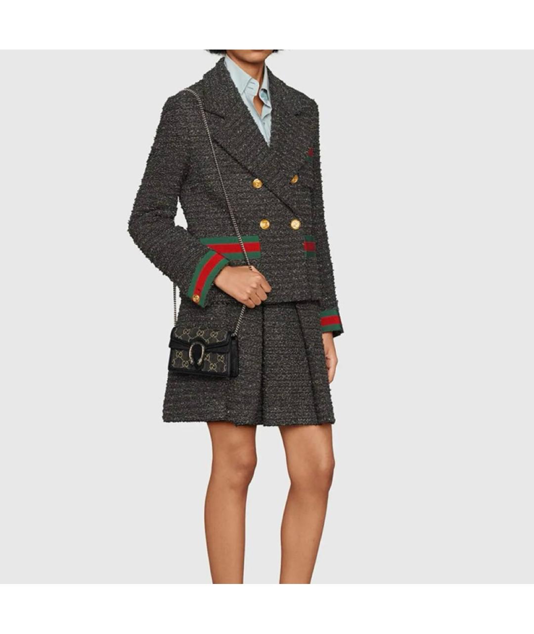 GUCCI Черная кожаная сумка через плечо, фото 5