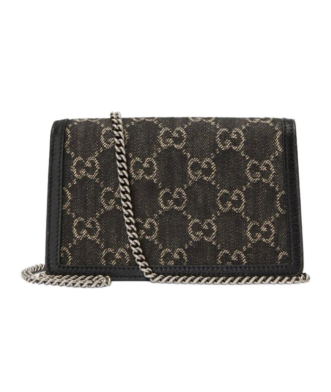 GUCCI Черная кожаная сумка через плечо, фото 2