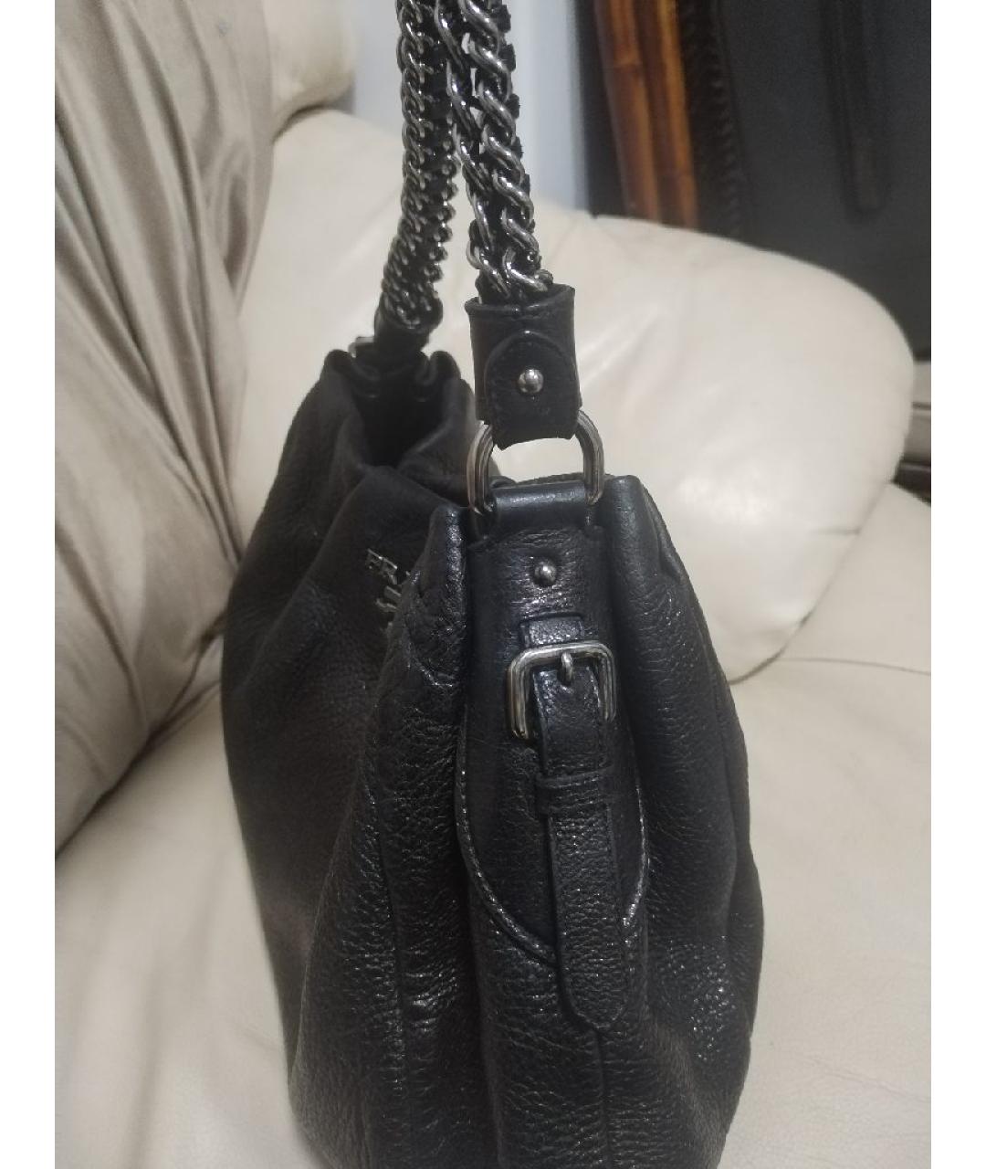 PRADA Черная кожаная сумка через плечо, фото 5
