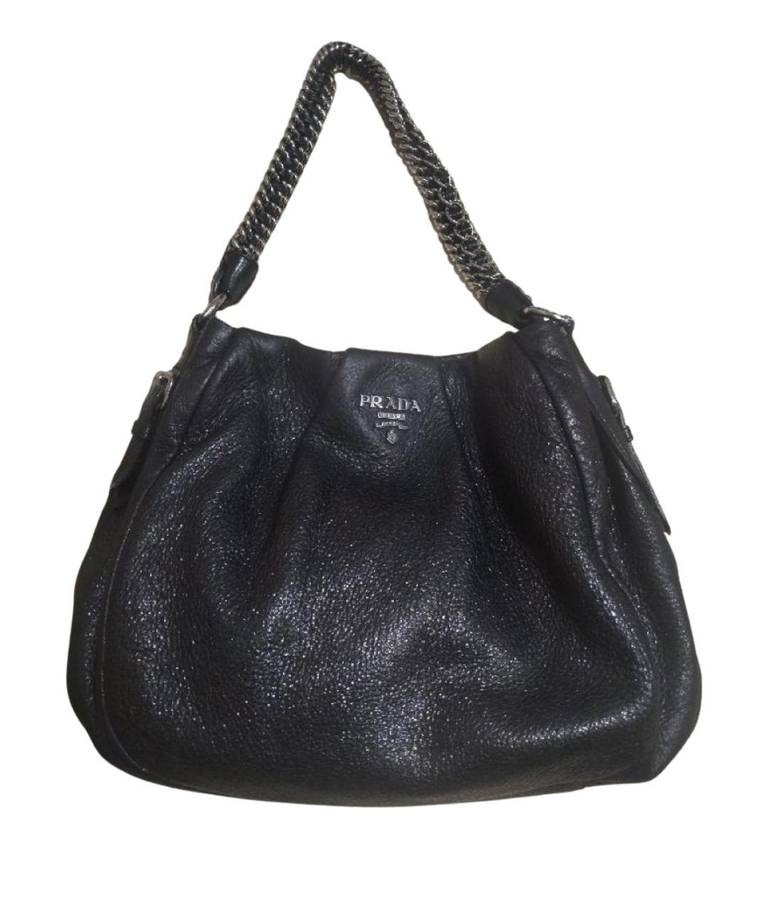 PRADA Черная кожаная сумка через плечо, фото 1