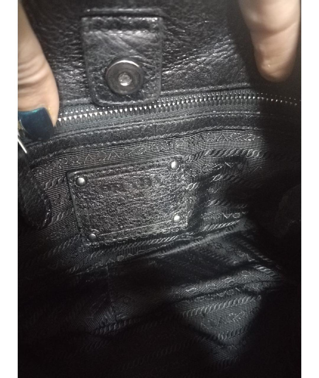 PRADA Черная кожаная сумка через плечо, фото 7