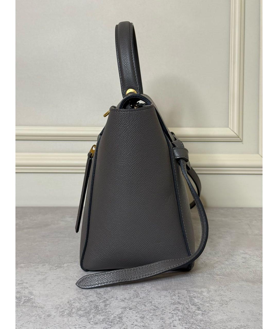 CELINE Серая кожаная сумка через плечо, фото 4