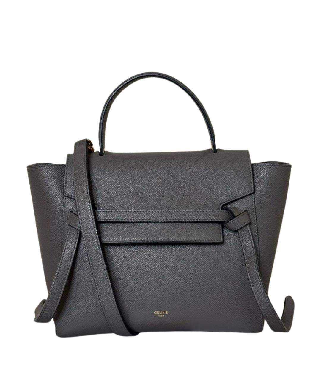 CELINE Серая кожаная сумка через плечо, фото 1
