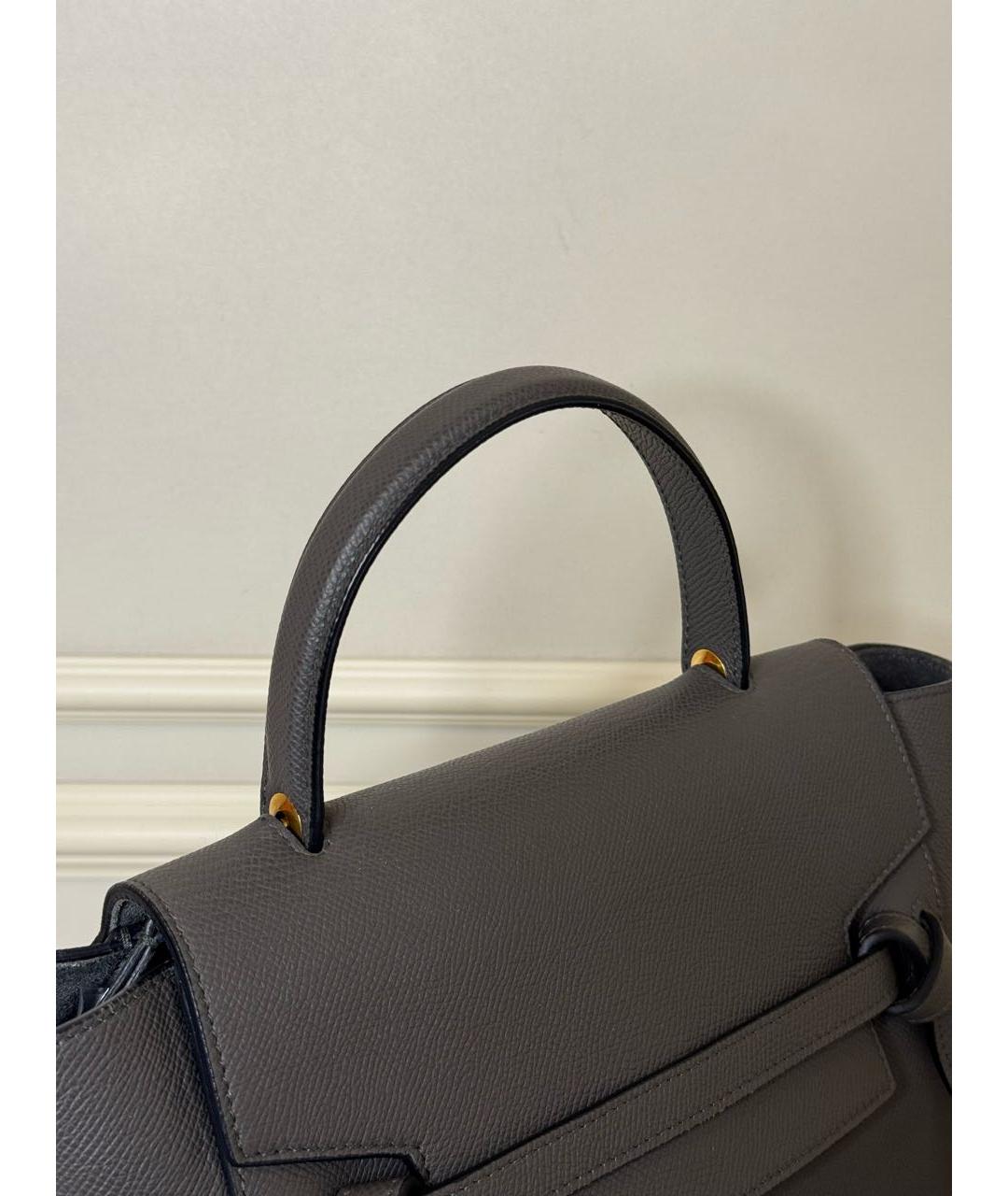 CELINE Серая кожаная сумка через плечо, фото 6