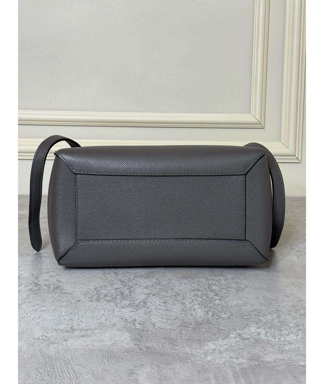 CELINE Серая кожаная сумка через плечо, фото 7