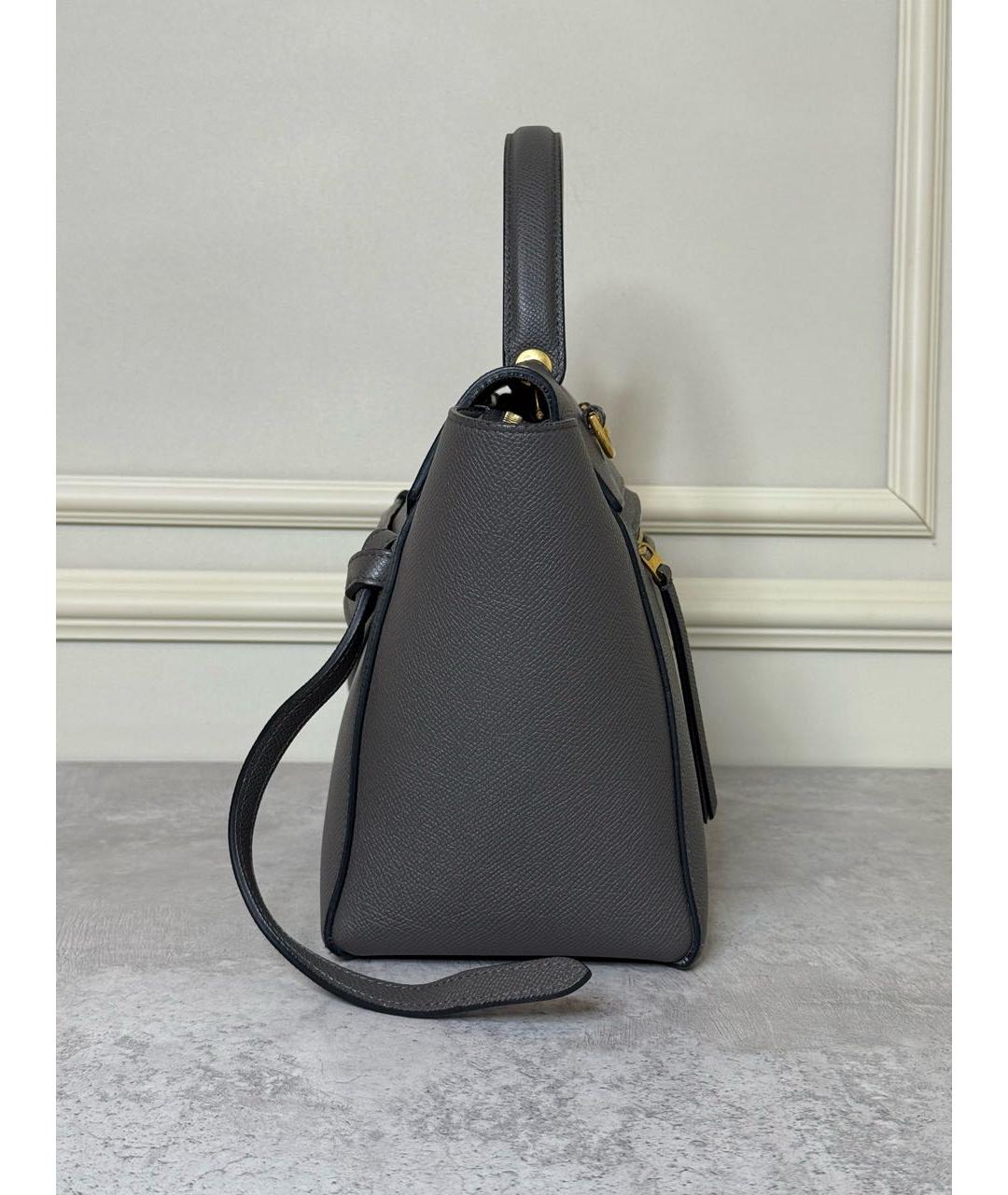 CELINE Серая кожаная сумка через плечо, фото 5