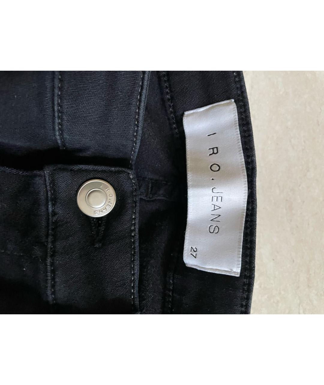 IRO Черные хлопко-эластановые джинсы слим, фото 3