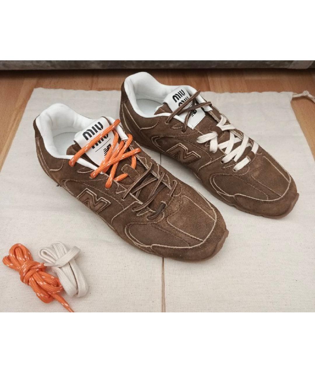 NEW BALANCE Коричневые замшевые кроссовки, фото 7