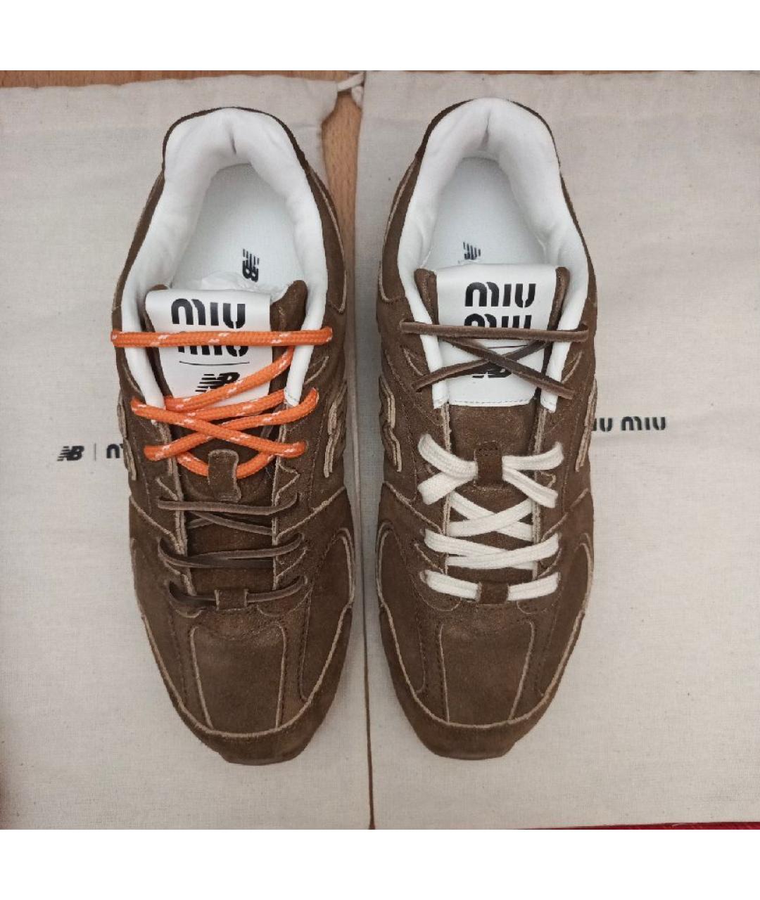 NEW BALANCE Коричневые замшевые кроссовки, фото 3
