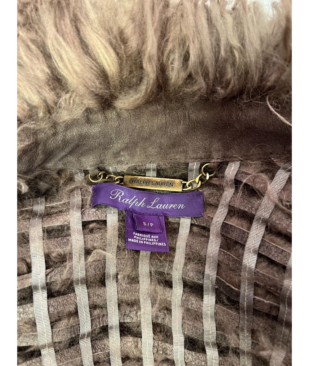 RALPH LAUREN PURPLE LABEL Бежевый меховой жилет, фото 3